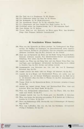 B. Verschiedene Wiener Ansichten (Nr. 566-658)
