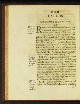 Caput IX. De exceptionibus dilatoriis.