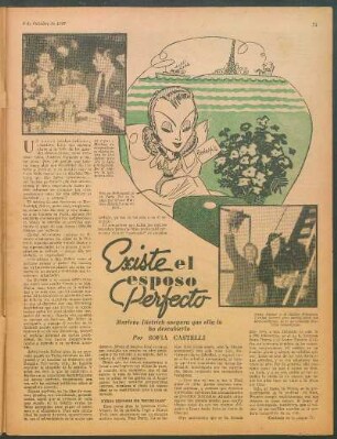 Existe el esposo perfecto : Marlene Dietrich asegura que ella lo ha descubierto