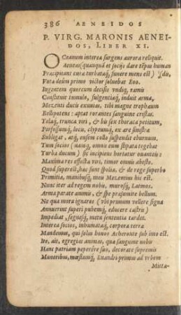 P. Virg. Maronis Aeneidos, Liber XI.