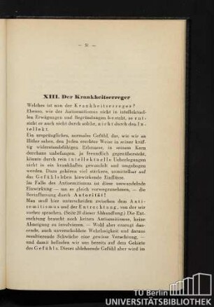 XIII. Der Krankheitserreger