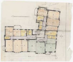 Wohn- und Geschäftshaus Bank, Berlin-Südende: Grundriss Obergeschoss