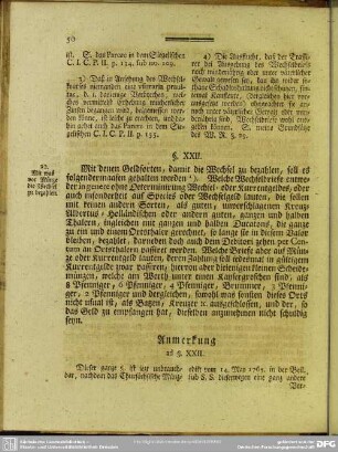§. XXII. Mit was vor Münze die Wechsel zu bezahlen