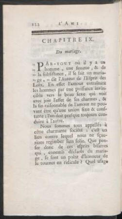 Chapitre IX. Du mariage