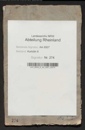 Berechnung über den Stand des erzbischöflichen Nachlasses