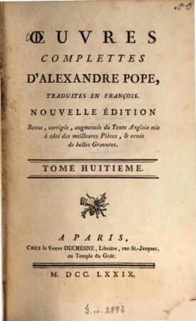 Oeuvres Complettes D'Alexandre Pope, 8