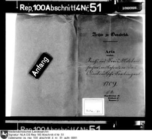 Reichs- und Kreismilitärsachen insbesondere das Osnabrücksche Kontingent