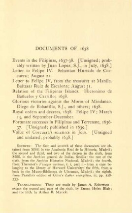 Documents of 1638