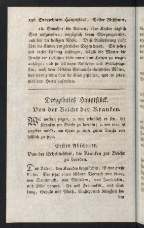 356-375, Dreyzehntes Hauptstück. Von der Beicht der Kranken.