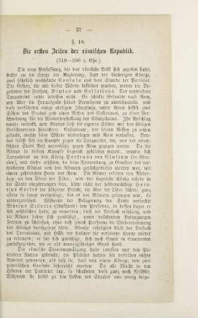 § 18. Die ersten Zeiten der römischen Republik. (510 - 390 v. Chr.)