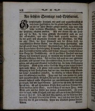 Am sechsten Sonntage nach Epiphanias. - Am Feste der Reinigung Mariä.