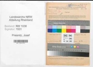 Entnazifizierung Josef Priesnitz , geb. 12.04.1903 (Lehrer)