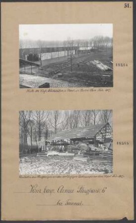 Ausladen von Flugzeugen an der vorläufigen Laderampe vor dem Depot