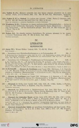 IV. Literatur (Nr. 225-542)