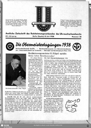 Die Obermeistertagungen 1938