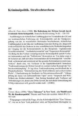 101-104, Kriminalpolitik. Strafrechtsreform
