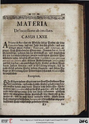 Materia de Successione ab intestato
