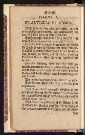 Caput I. De Articulo et Nomine