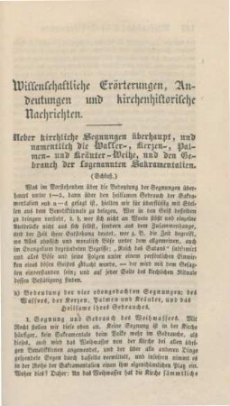 141-208 Wissenschaftliche Erörterungen, Andeutungen und kirchenhistorische Nachrichten