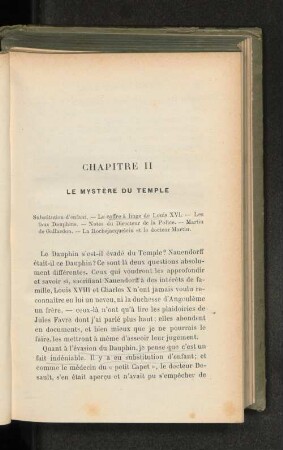 Chapitre II Le Mystère du Temple