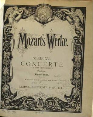 Wolfgang Amadeus Mozart's Werke : Kritisch durchgesehene Gesammtausgabe, 16,1. Concerte für das Pianoforte