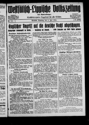 Westfälisch-Lippische Volkszeitung : der Ravensberger : christlich-soziales Tageblatt für alle Stände