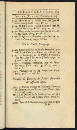 Poésie Francaise.