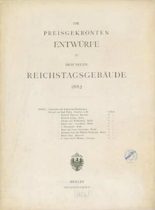 Die preisgekrönten Entwürfe zu dem neuen Reichstagsgebäude