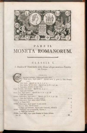 Pars II. Moneta Romanorum.