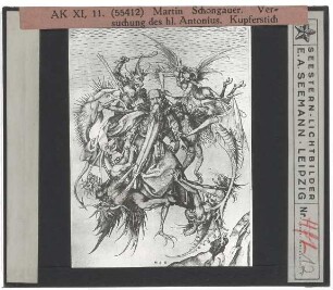 Schongauer, Peinigung des heiligen Antonius (Kupferstich)