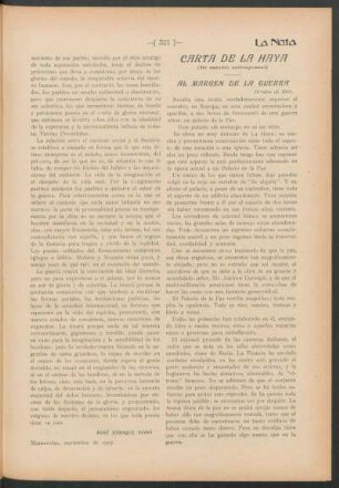 Carta de la Haya : (De nuestro corresponsal) ; Al margen de la guerra
