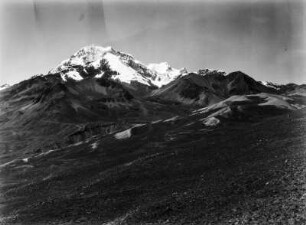 Huayna Potosí : Blick auf den schneebedeckten Berggipfel des Huayna Potosí