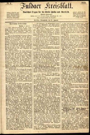 Ausgabe vom Samstag, den 11. Januar 1873.