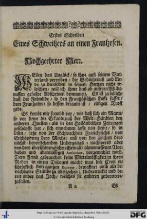 Erstes Schreiben.