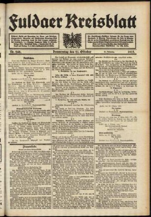 Ausgabe vom Donnerstag, den 21. Oktober 1915.