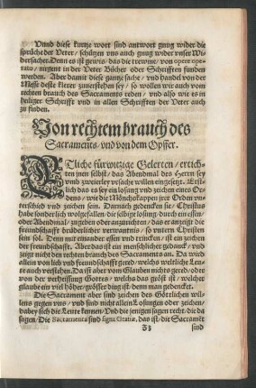 Von rechtem brauch des Sacraments/ und von dem Opffer.