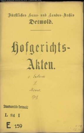 von Exterdesche Vormunde gegen Kord Otto Nevel zu Evenhausen - Schuldforderung