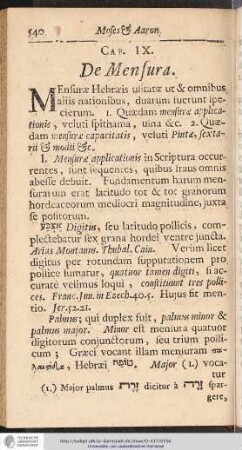 CAP. IX. De Mensura.