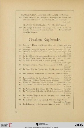 Gerahmte Kupferstiche (Nr. 890-935)