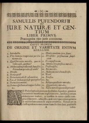Caput Primum. De Origine Et Varietate Entium Moralium.