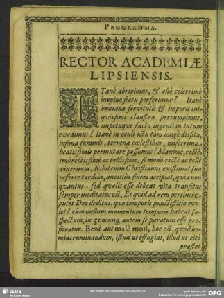 Rector Academiae Lipsiensis