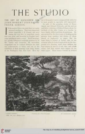 Vol. 61 (1917) = No. 241: The art of Alexander and John Robert Cozen