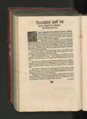 Vorrhede auff die Erste Epistel S. Pauli / An Timotheon.