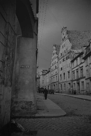 Stralsund. Blick entlang der Fährstraße, von der Ecke Bechermacherstraße aus