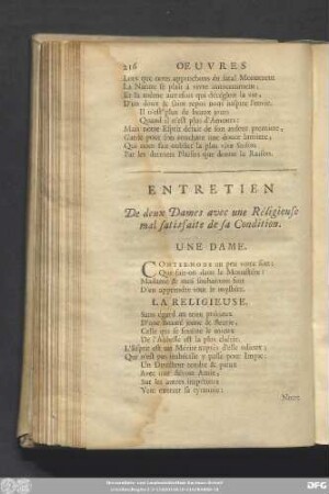 Entretien De deux Dames avec une Réligieuse mal satisfaite de sa Condition.