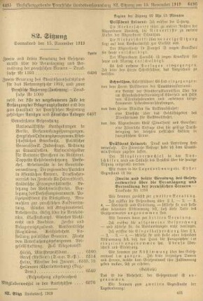 82. Sitzung. Sonnabend den 15. November 1919