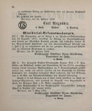 22. Ministerial-Bekanntmachung, die Nachwahl eines Landtags-Abgeordneten durch die Höchstbesteuerten aus Nichtgrundbesitz im V. Verwaltungsbezirk betreffend