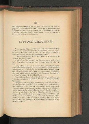 Le Projet Chautemps.