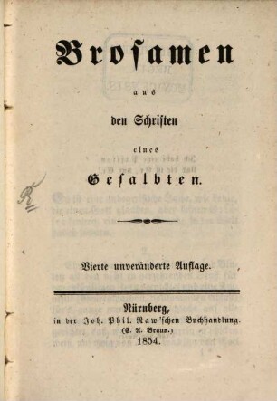 Brosamen aus den Schriften eines Gesalbten