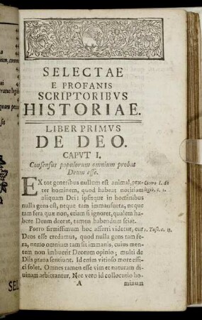 Liber Primus. De Deo.
